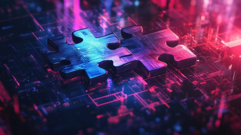 Implementing ai works at scale roi, digital puzzle